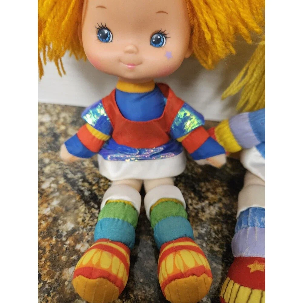 Vintage 1983 Rainbow Brite Dolls Lot of 2 - Original Mattel Hallmark- Bendy